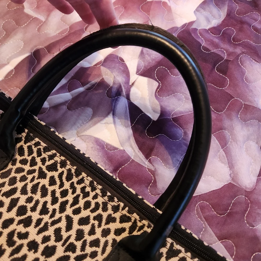 Vintage DVF Diane Von Furstenberg Tote Leopard CarryOn  Duffle Weekender Bag - Picture 9 of 12